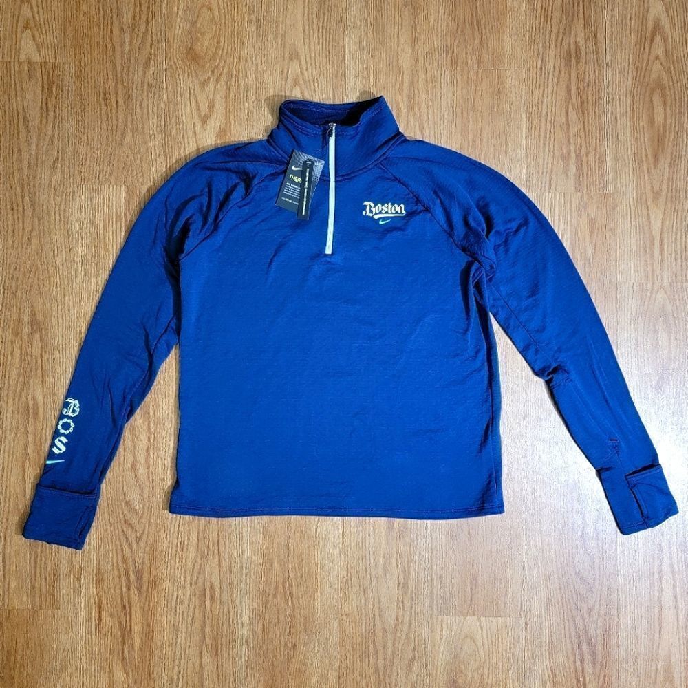 Nike Boston Marathon Therma Fit Running Jacket Navy Blue Women's Size Large L